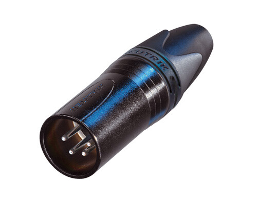 Neutrik XLR cable connector, male, 4-pin, black