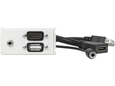 Vivolink Outlet Panel HDMI + USB2.0 + 3.5mm, White