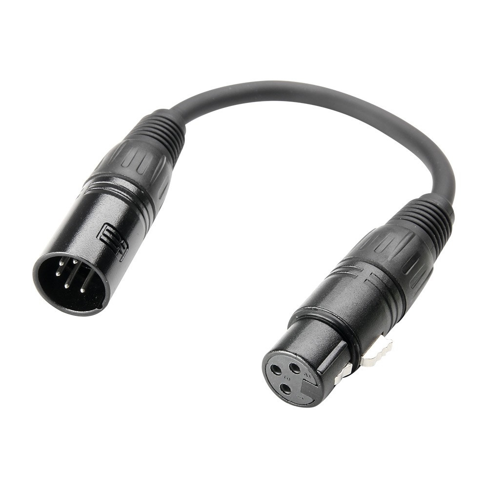 Adam Hall Cables 3 STAR DGF 0020 - Adapter Cable DMX 3-pole XLR female to 5-pole XLR male | 0.2 m