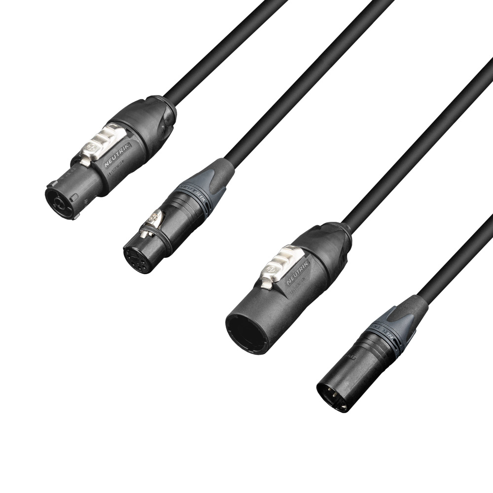 Adam Hall Cables 8101 PSDP5 0150 N - Hybrid Cable DMX Neutrik® XLR 5-pole x powerCON TRUE1-TOP® | 1.5 m