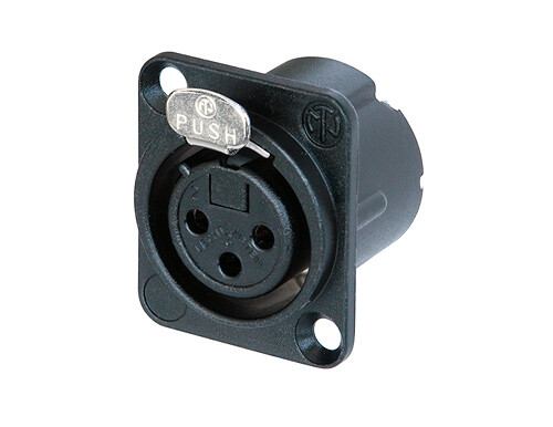 [NC3FD-LX-BAG] Neutrik XLR chassis connector, female, 3-pin, black