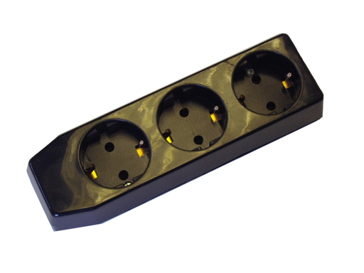 [2403680] Grenuttak 3-veis, svart, uten kabel