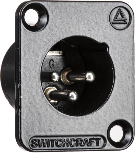 [DE3MB] Switchcraft XLR3 Male Panel Mount Connector
