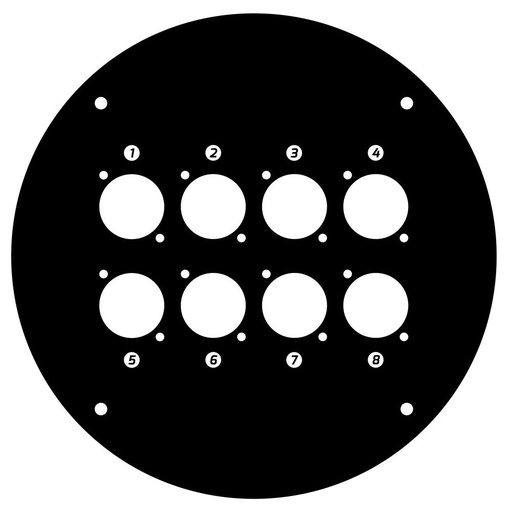 [70225D8] Adam Hall Cables 70225 D 8 - Front Panel for Cable Drum 70225 with 8 x D-Type Holes